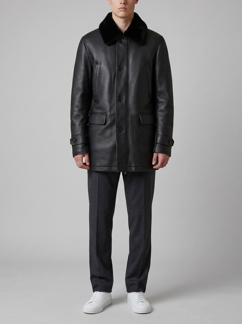 Larusmiani FW15 Deer Leather Bomber Jacket with Fur Collar WCV26.1.1  Larusmiani 