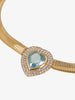 Kenneth Jay Lane Acquamarine Heart Necklace CVR24.1.141  Kenneth Jay Lane 