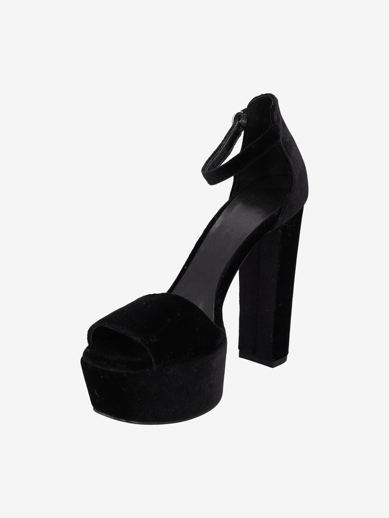 Vintage Black Velvet Platform Sandals WCV22072102  Vintage 
