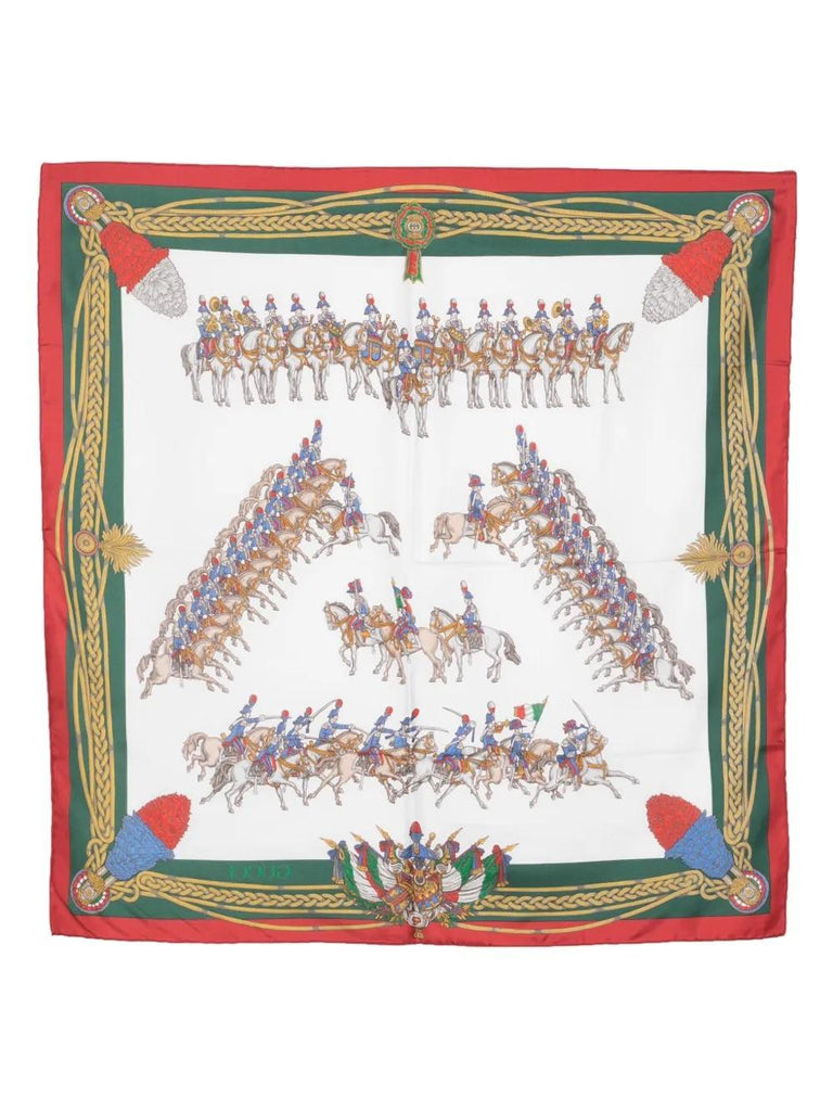 Gucci cavalry-print silk scarf WCV241077  Gucci 