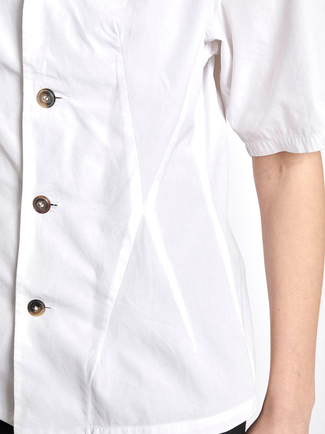 Short sleeves white Y2K Gothic by Yohji Yamamoto blouse W22031729  Yohji Yamamoto 