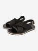 Marni Fussbett Sandal in Black Leather and Canvas MU260321.50  Marni 