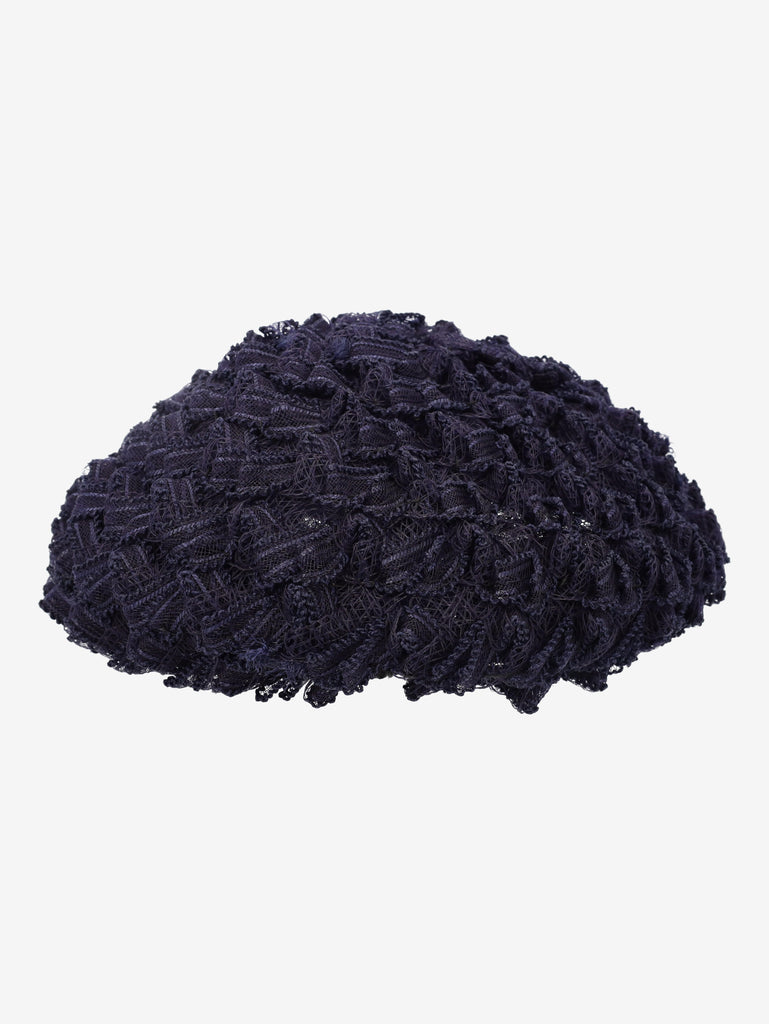 Sculptural Lace Net Hat in Midnight Blu W22041114  Vintage 
