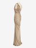 Champagne Draped Long Dress