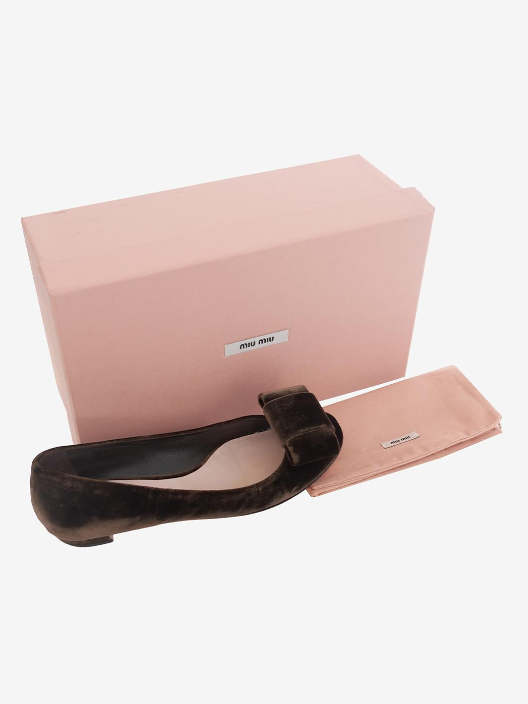 Miu Miu Brown Velvet Ballerina