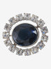 Kenneth Jay Lane Blue Oval Stone Brooch With Rhinestones