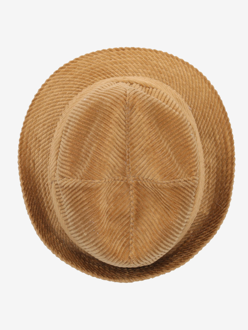 Vintage Tan Corduroy Trilby Hat 28426.7  Vintage 