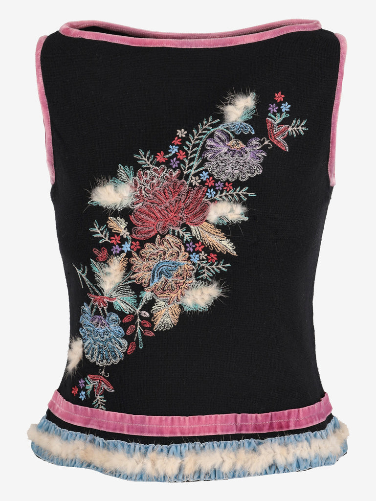 Voyage Knitted Vest with Embroidered Details W2511.96  Voyage 