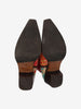 Cowboy Ankle Boots in Red Leather with a Pattern of Flowers W7426.63  Vintage 