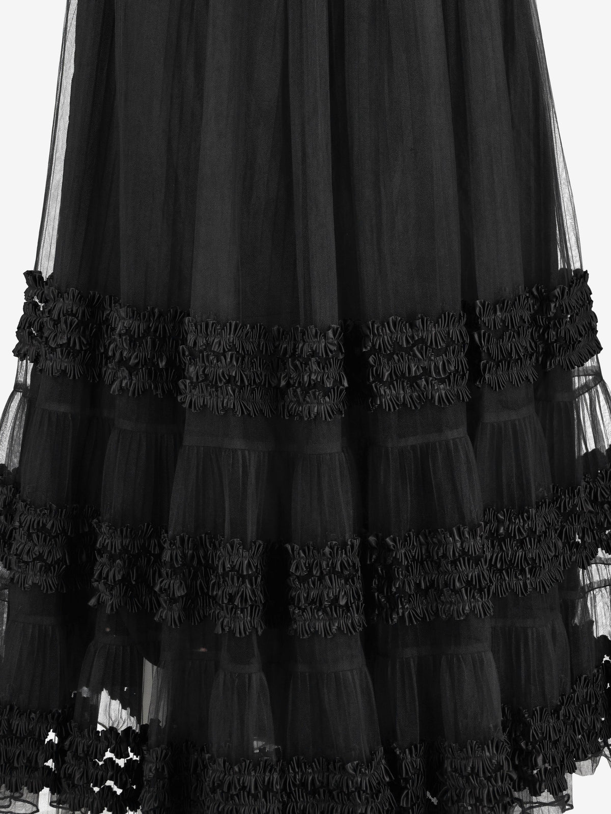 Vintage Voluminous Tulle Maxi Skirt with Satin Hem W27526.6  Vintage 