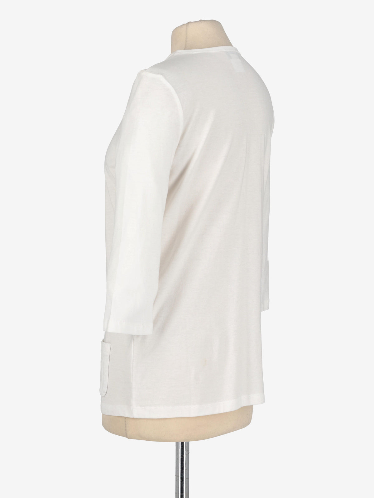 Chanel Uniform White 3/4 Sleeve Top CVM22.12.6  Chanel 