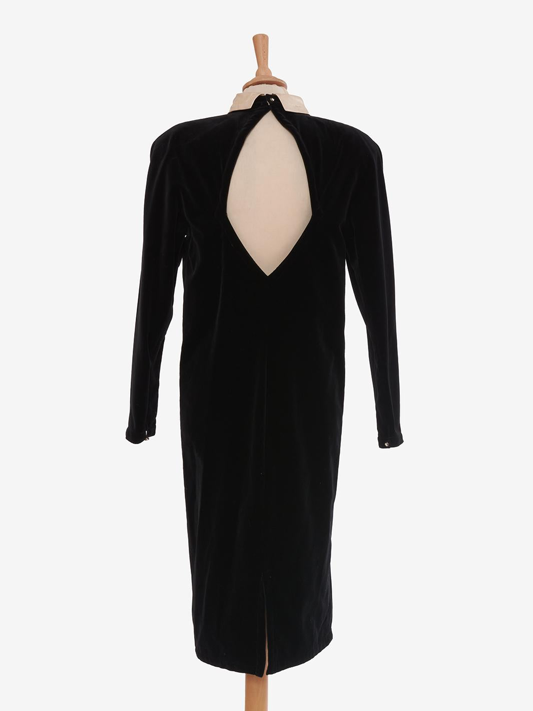 Gianni Versace black velvet dress with satin collar