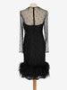 Sheer Dress with Glitter and Feather Details CVM24.19.12  Vintage 