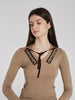 Y2K Prada taupe-coloured wool sweater with strass embroidery MR226662  Prada 