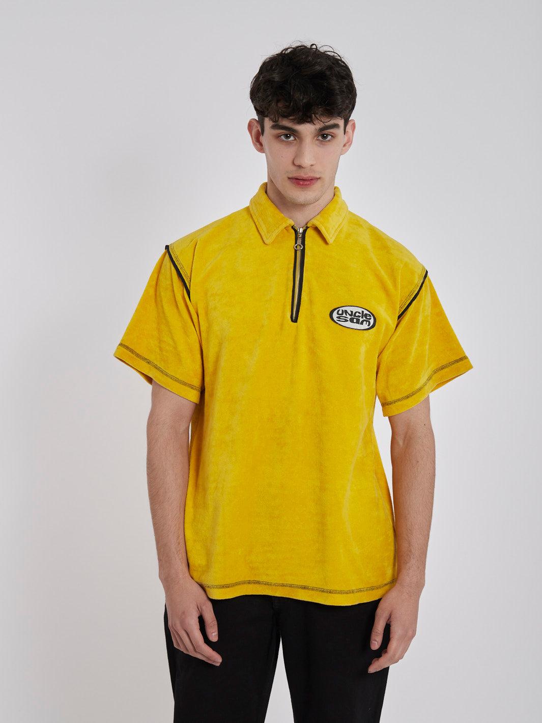 1990s Uncle Sam yellow polo shirt in chenille W22032411  Vintage 