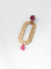 1980s Enrico Coveri golden earrings with pink hard stone W22062135  Enrico Coveri 