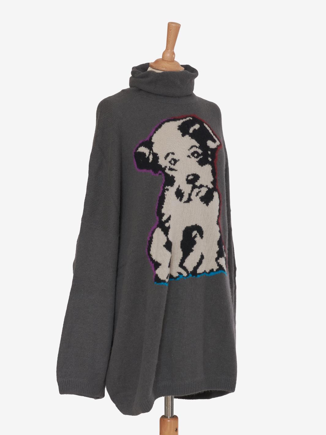 Krizia Maglia over in lana con ricamo cane