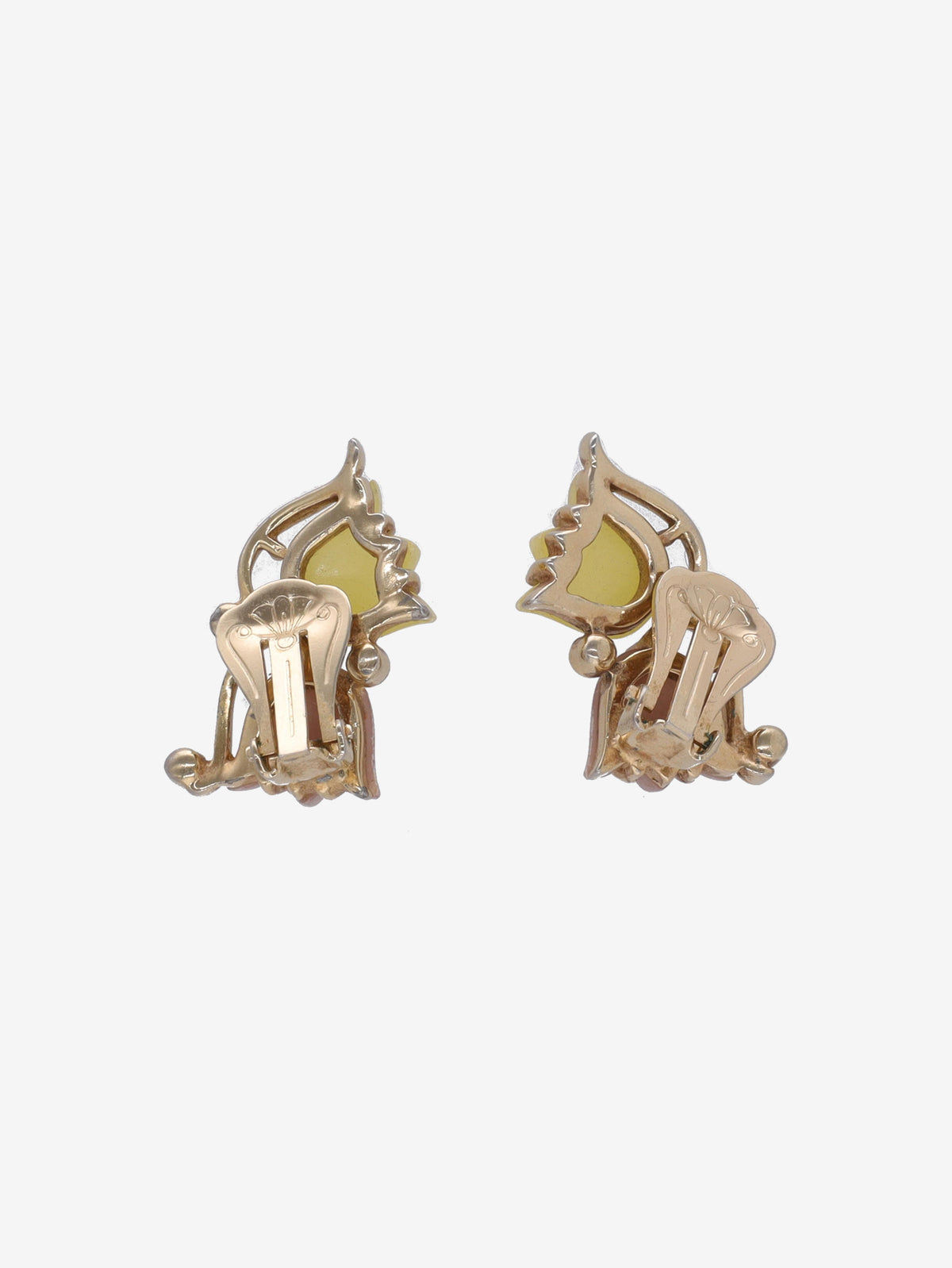 Vintage Tulip Earrings with Gem Details W13426.3  Vintage 