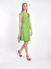 1960s Gandini V-neck cotton dress in bright green W2203102  Gandini 