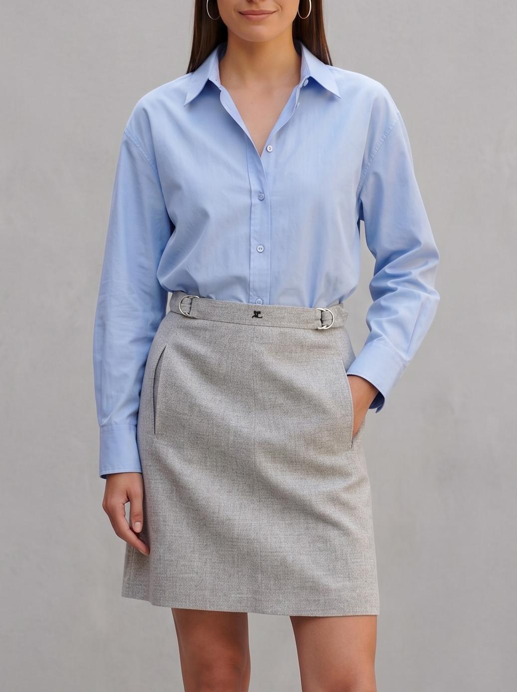 Courrèges Skirt in Grey Wool MR260725.21  Courrèges 