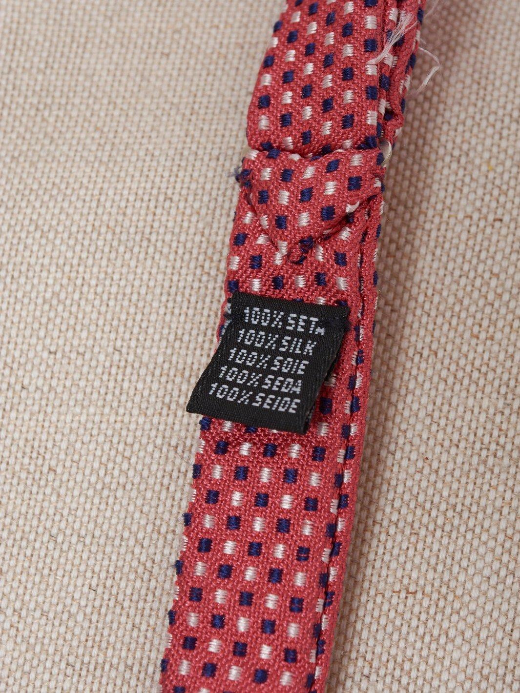 Check print silk bow tie, 1980 W22061007  Vintage 