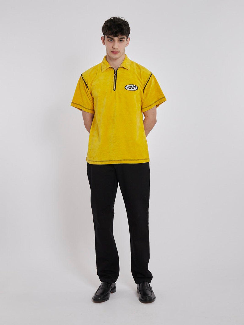 1990s Uncle Sam yellow polo shirt in chenille W22032411  Vintage 
