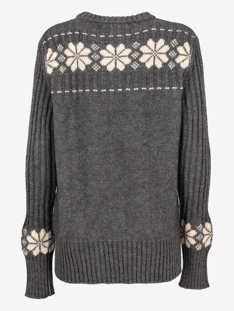 Yohji Yamamoto Coming Soon collection Knitted Wool Sweater with Floral Design BR261025.86  Yohji Yamamoto 