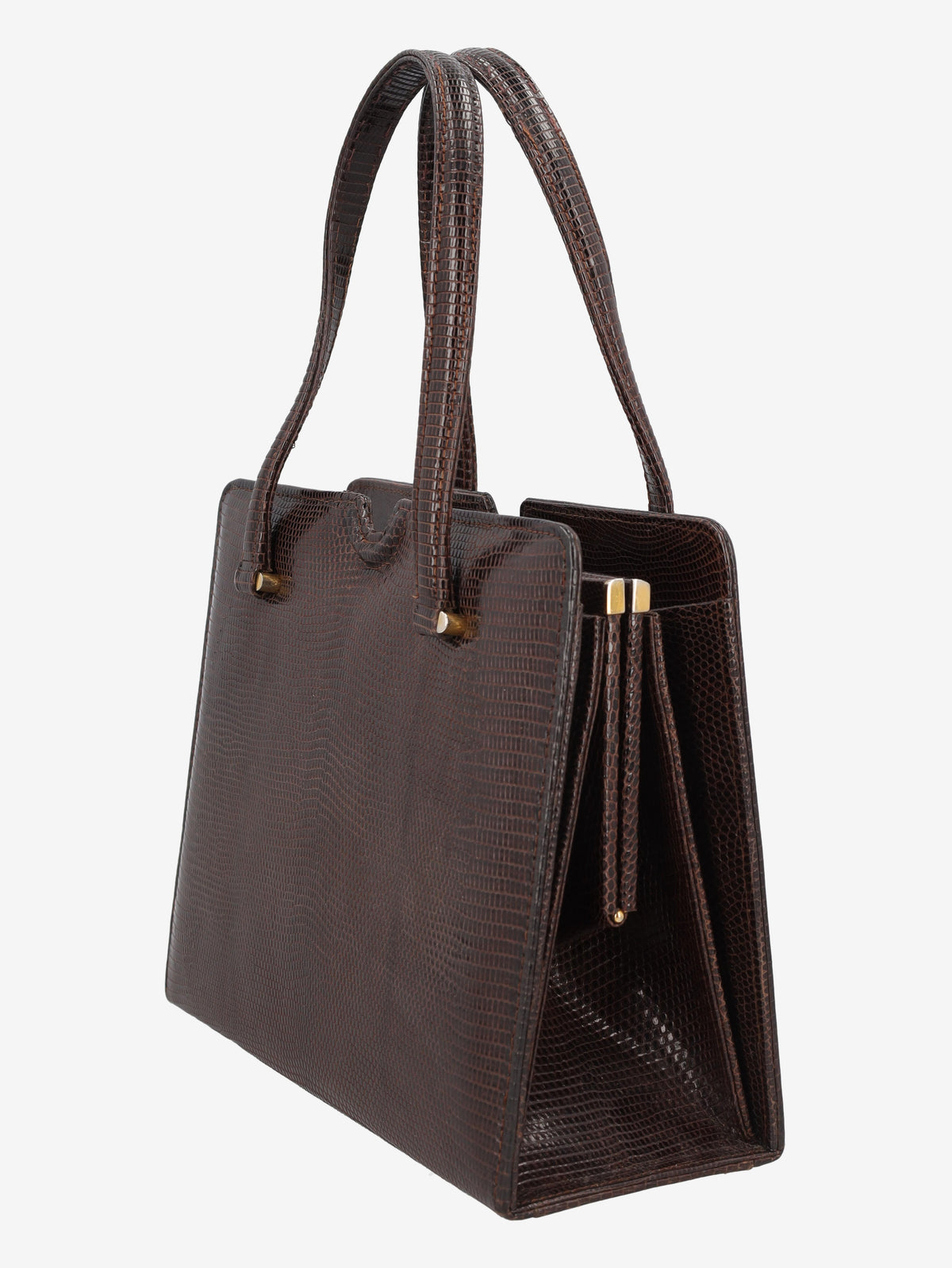 Vintage Brown Lizard Leather Handbag WCV300625.35  Vintage 