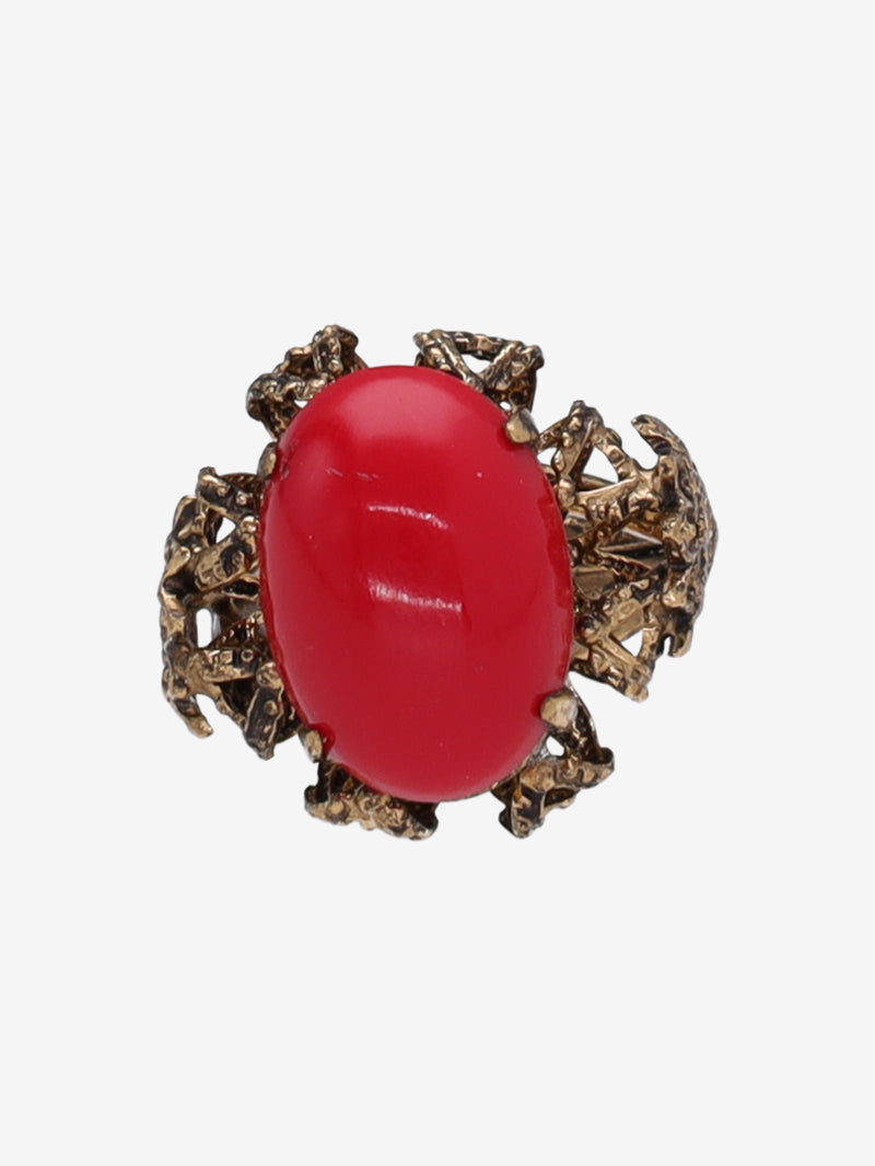 Vintage Ring with Red Rhinestone W2202076  Vintage 