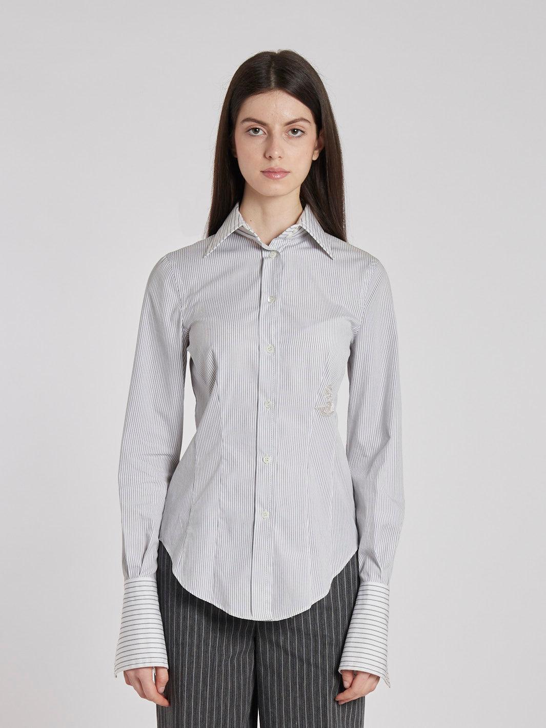 Y2K Gianfranco Ferré striped blouse with bell-shaped sleeves BR002424  Gianfranco Ferré 