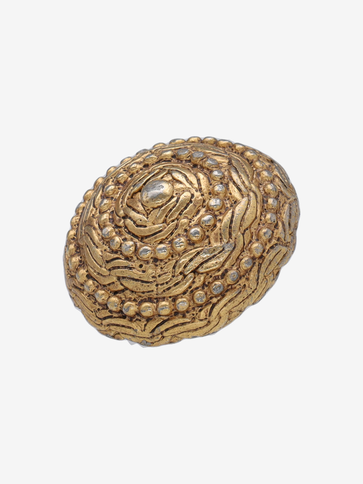 Vintage Textured Button Clip-On Earrings W13426.53  Vintage 