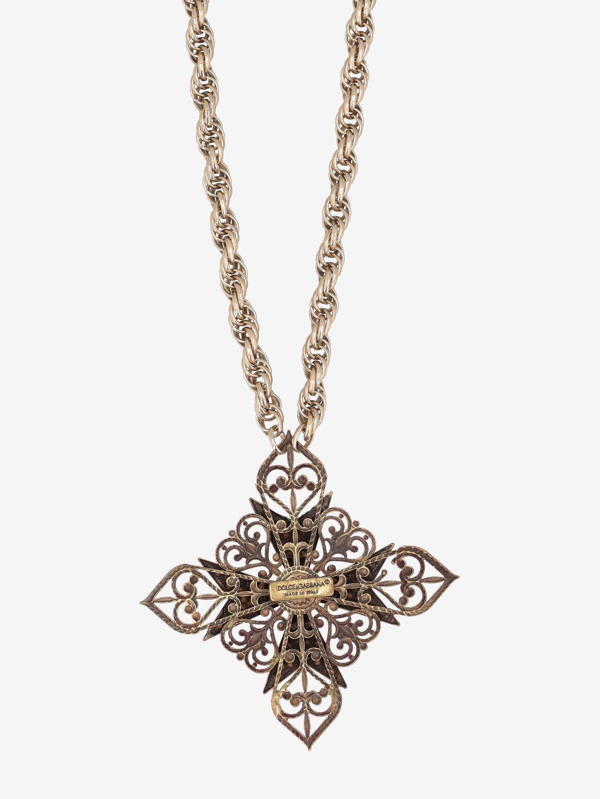 Dolce & Gabbana Baroque Filigree Cross Pendant Necklace W13426.133  Dolce & Gabbana 