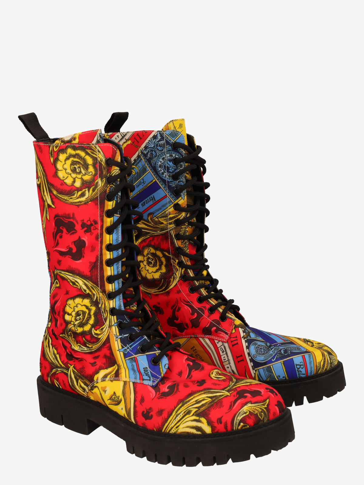 Moschino Baroque Zodiac Lace-Up Combat Boots WCV250821.04  Moschino 