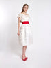 Vintage 1950s Curiel White Dress with Red Belt B1603622  Curiel 