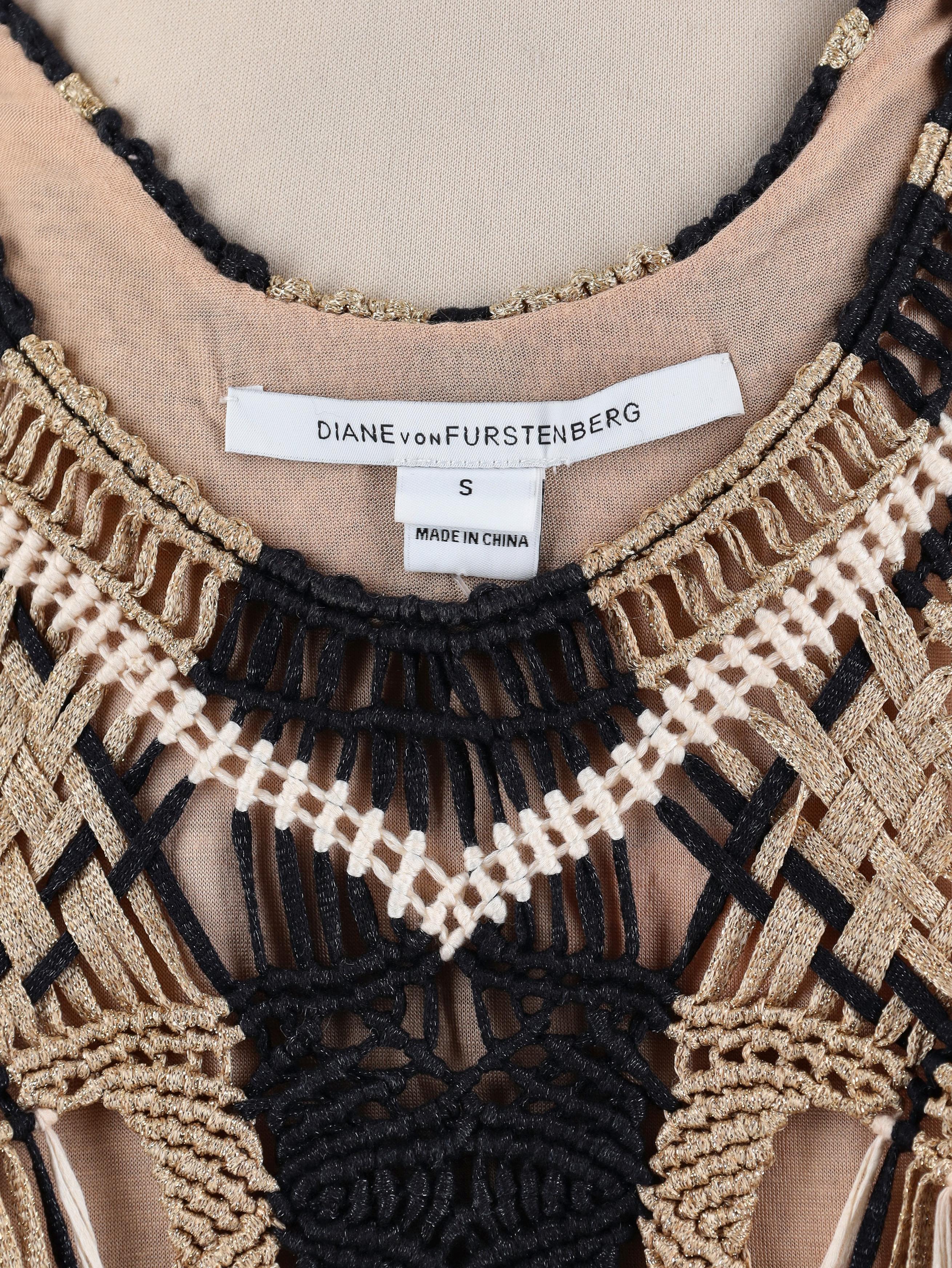 Diane von Furstenberg Long Dress with Silk Skirt and Crochet Bodice – Cavalli e Nastri