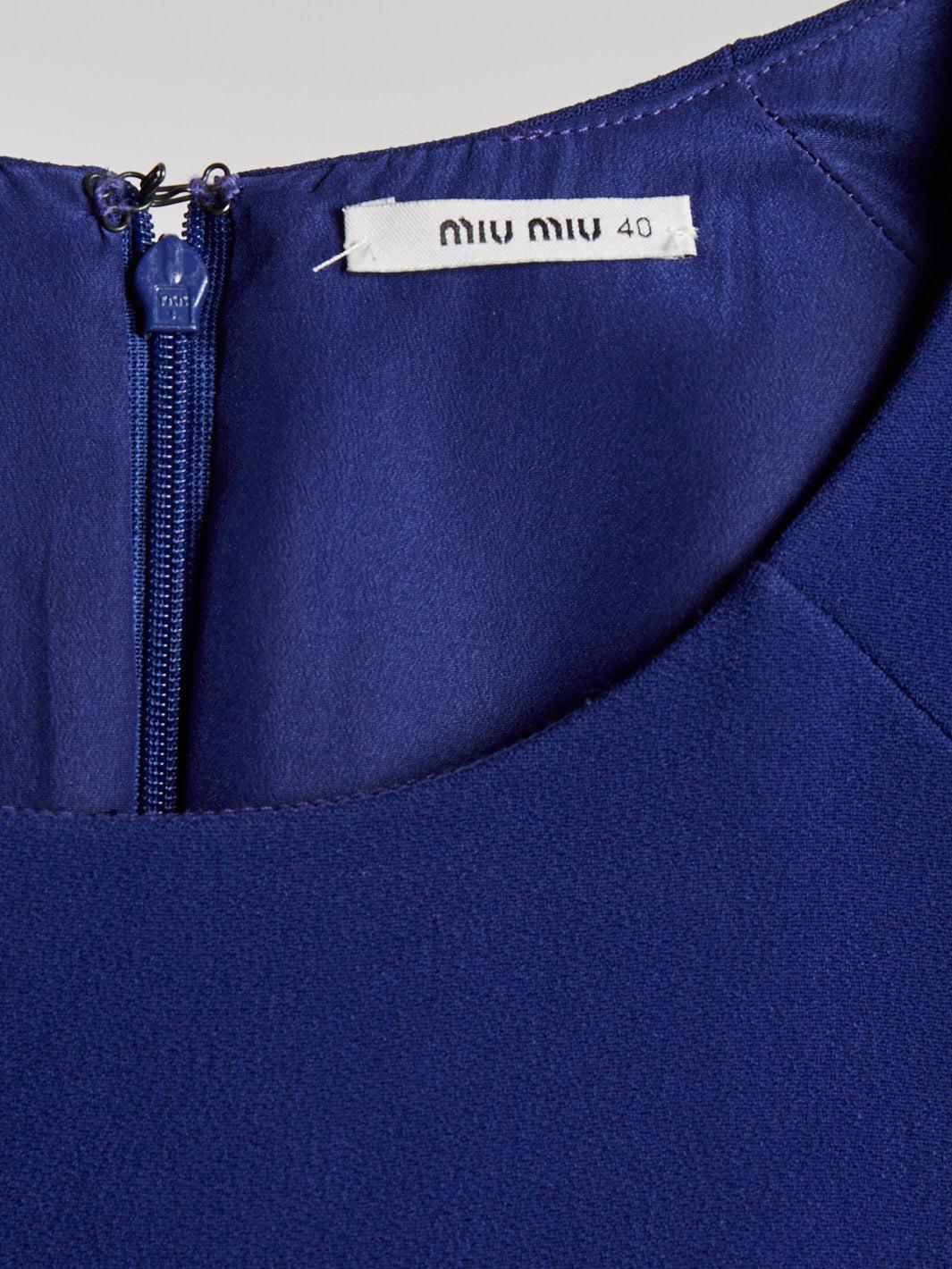 Y2K Miu Miu 靛蓝硬裙迷你连衣裙