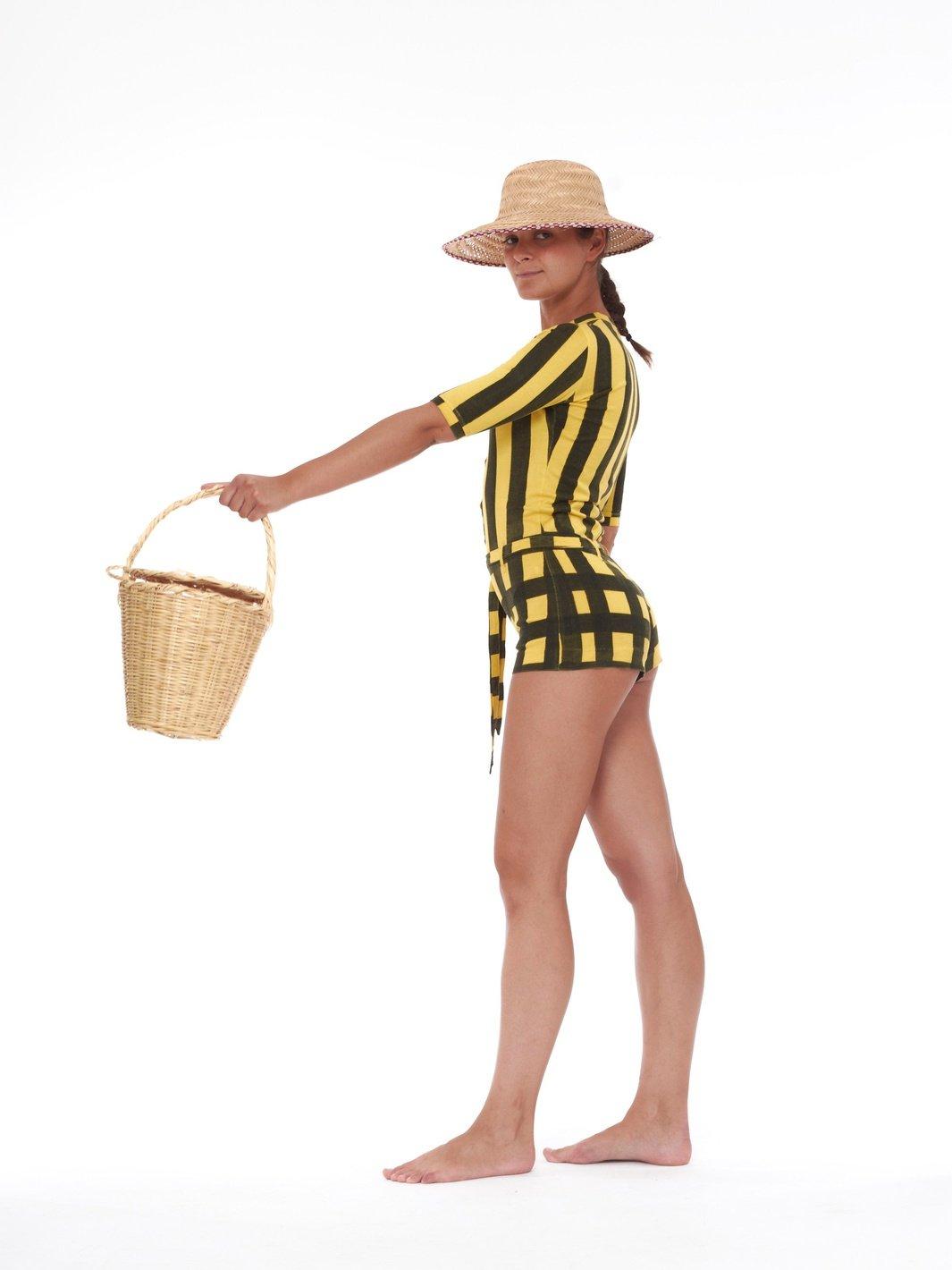 1970s Livio de Simone black and yellow onesie W22070404  Livio De Simone 