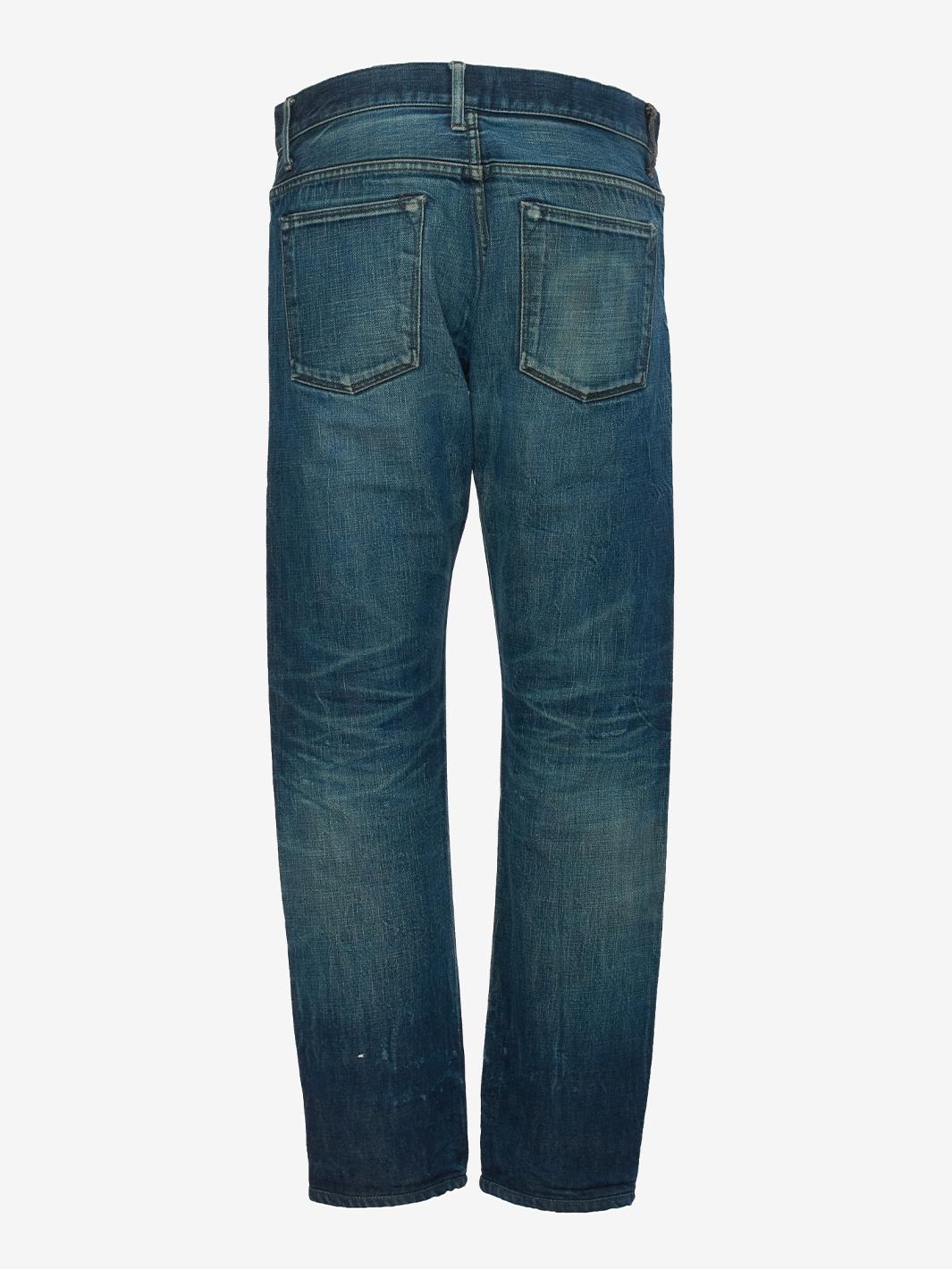 Helmut Lang Shaded Blue Cotton Jeans