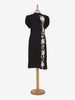 Vintage dress with white beaded embroidery and vertical flower - '40s AR006  Vintage 
