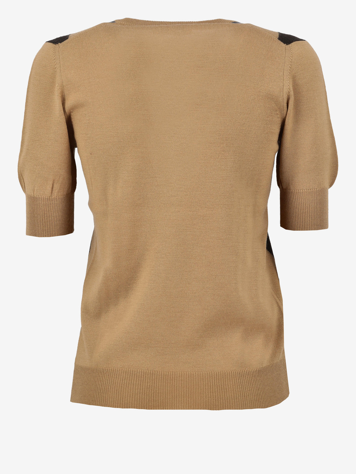 Prada Short-Sleeved Wool Argyle Sweater W02122025.1  Prada 