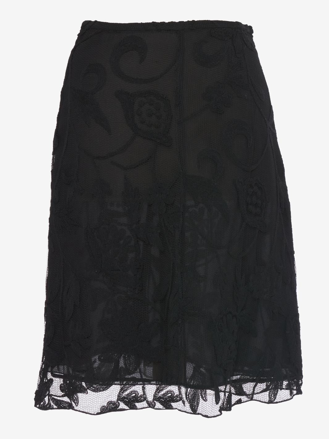 Gonna corta in pizzo nero Giorgio Armani
