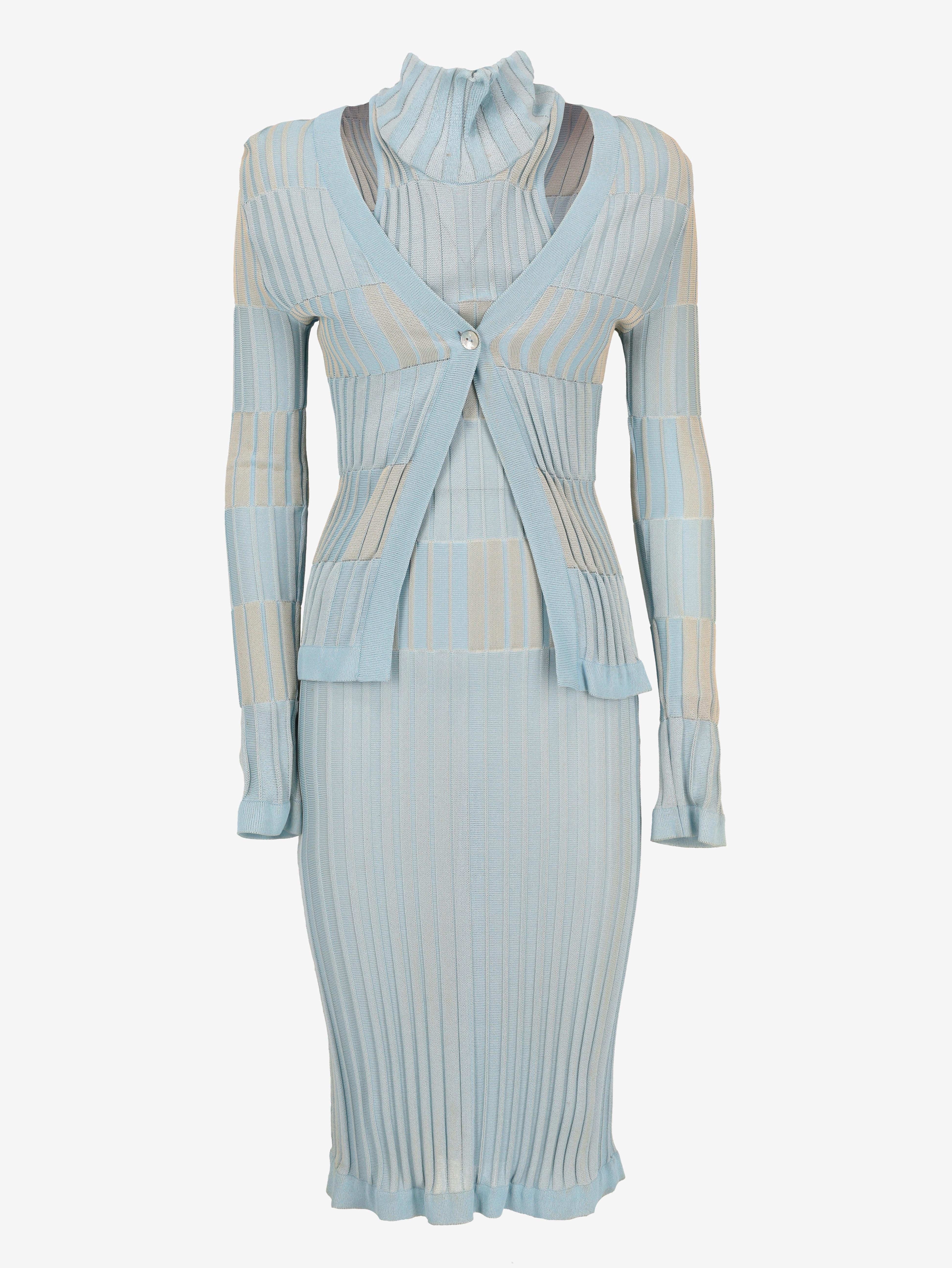 Vintage Knit Dress with Matching Cardigan Set – Cavalli e Nastri