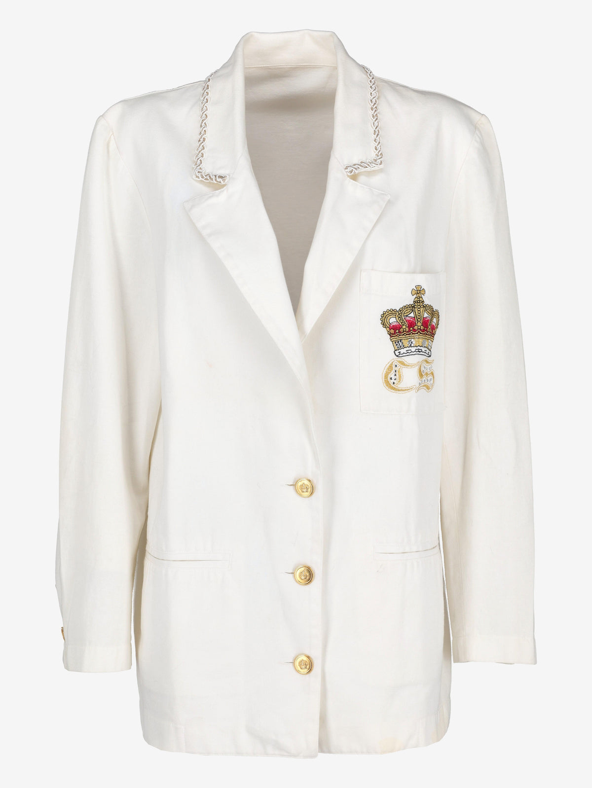 Vintage Lightweight Cotton Blazer with Crown Crest Detail W150626.16  Vintage 