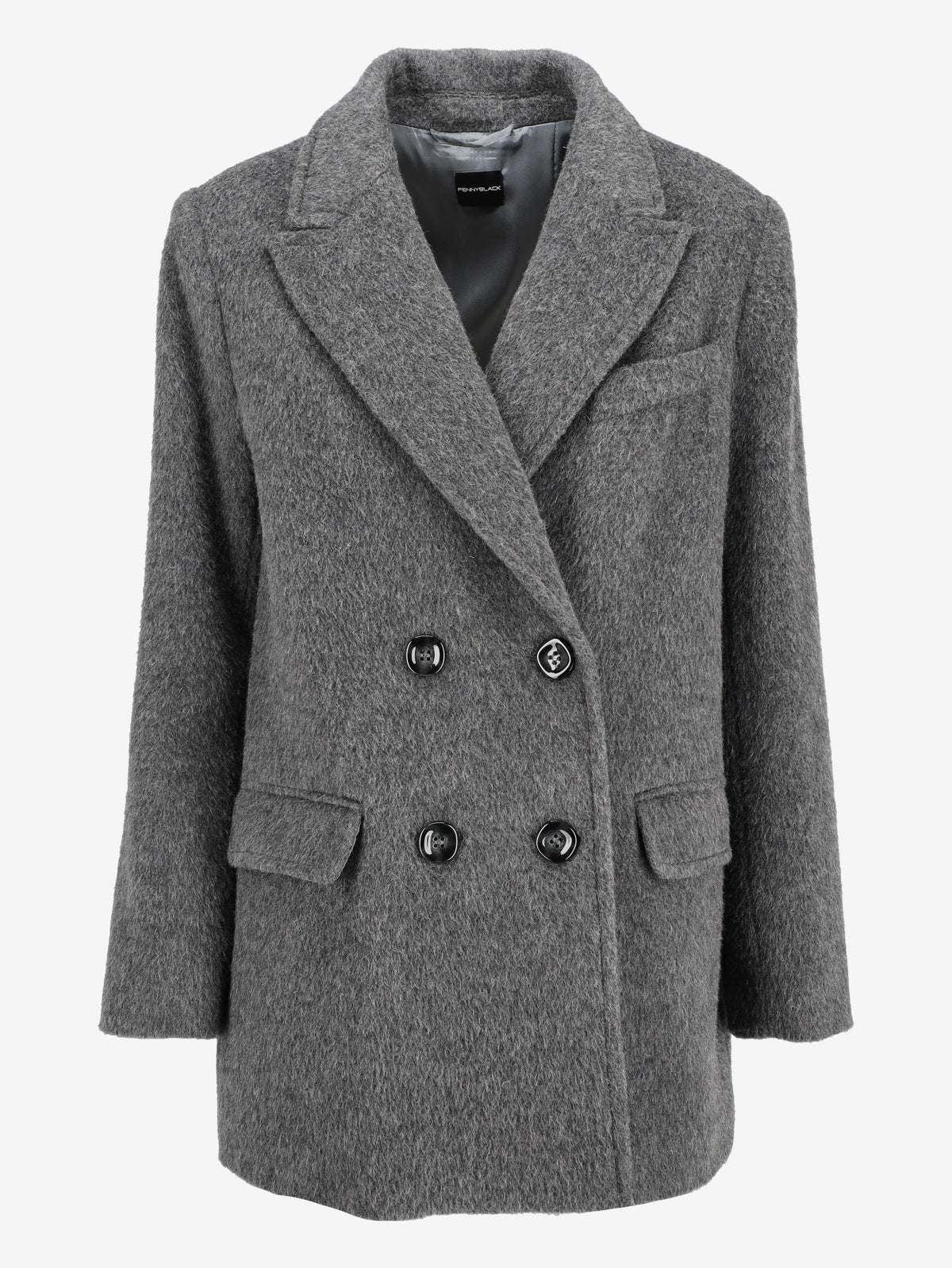 Penny Black Grey Wool-Mohair Blend Short Coat CVM26.8.3  Pennyblack 