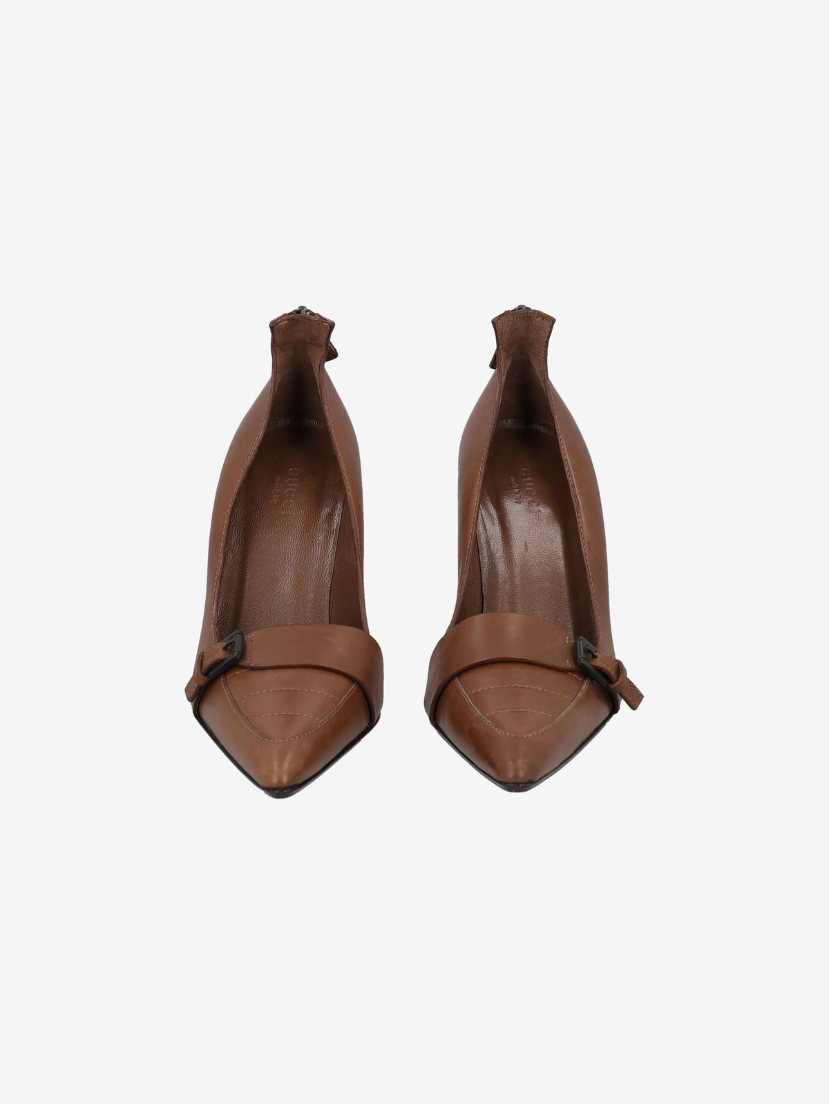 Gucci Leather Buckle Pointy-toe Pumps W170326.5  Gucci 