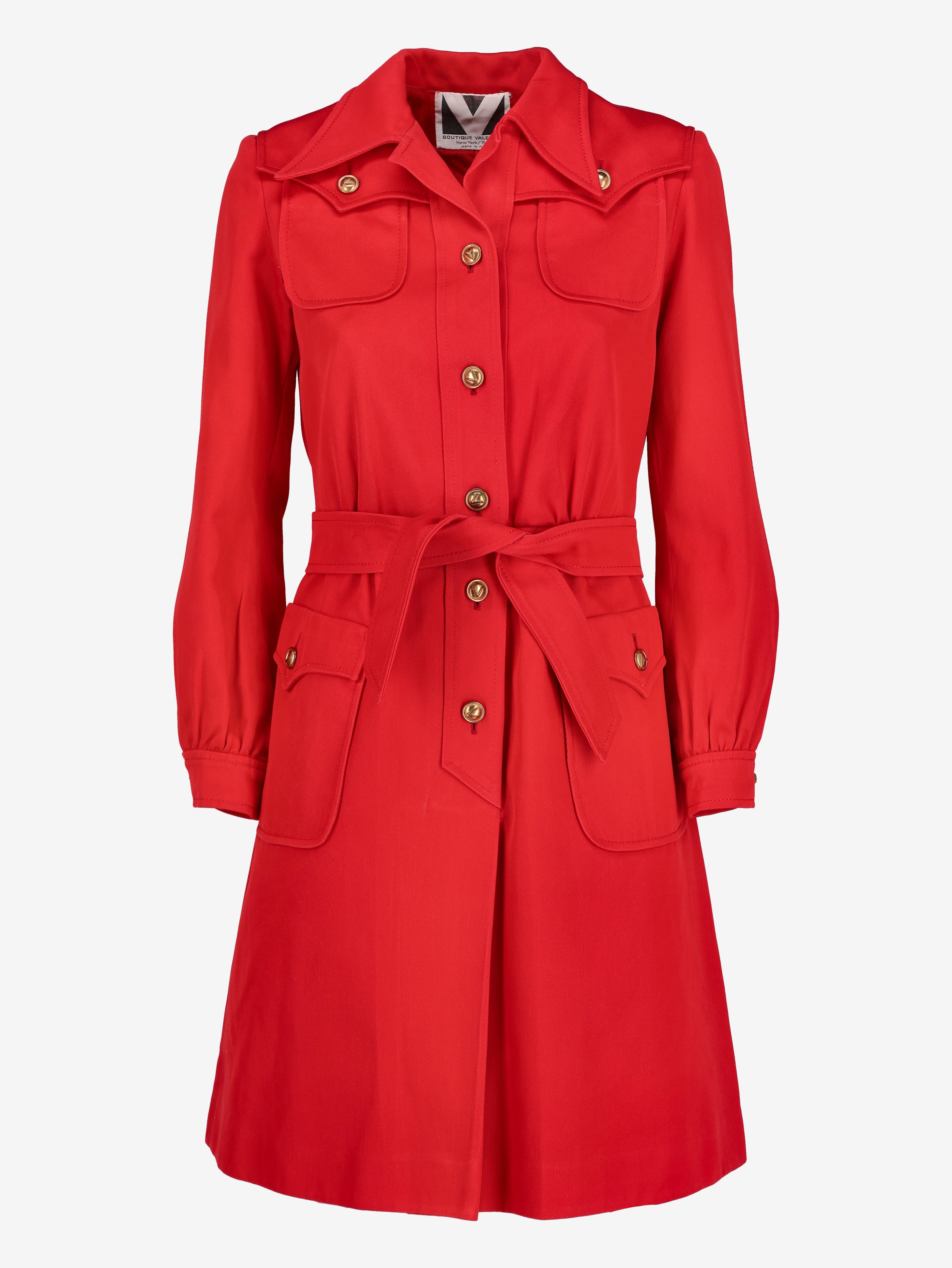 Valentino Red Long-Sleeved Dress