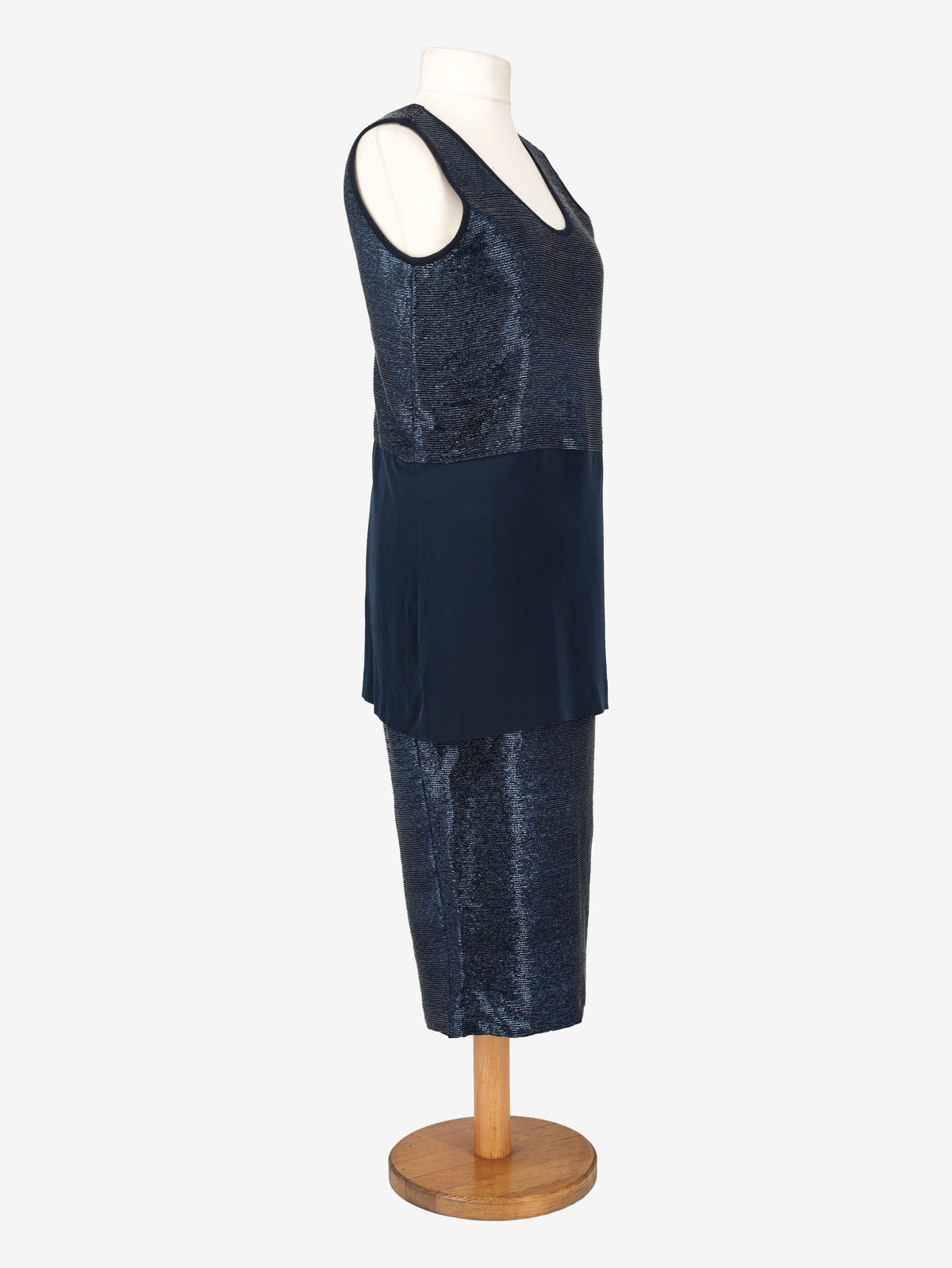 Gianfranco Ferré Blue Navy Beaded Suit