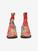 Cowboy Ankle Boots in Red Leather with a Pattern of Flowers W7426.63  Vintage 