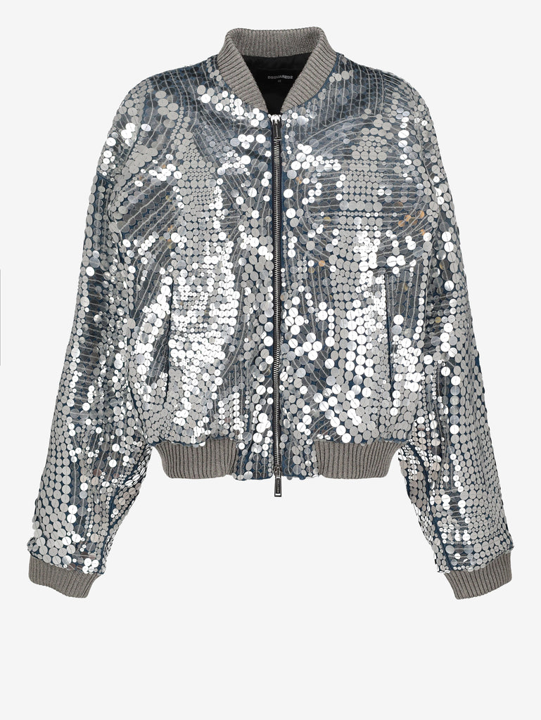 Dsquared2 Silver Supernova 80's Bomber Jacket CVM26.23.20  Dsquared² 