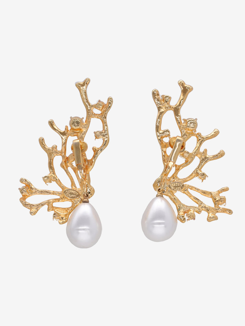 Kenneth Jay Lane Gold Coral Earrings CVR24.1.165  Kenneth Jay Lane 